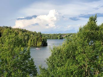 Scenic view of river against sky