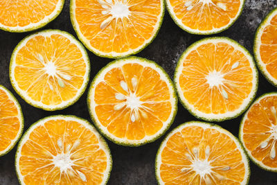 Full frame shot of orange slices