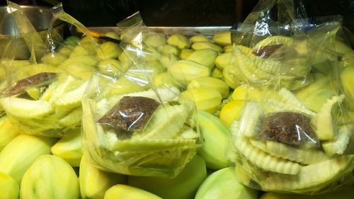 Close-up of fruits for sale at market stall