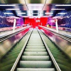 View of escalator in subway station