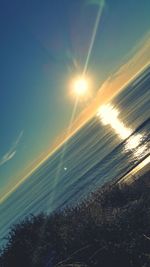 Scenic view of sea against sky at sunset