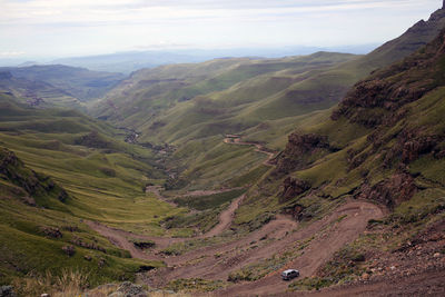 High angle view of landscape against sky