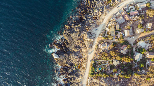 High angle view of beach