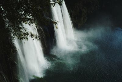 Scenic view of waterfall in forest