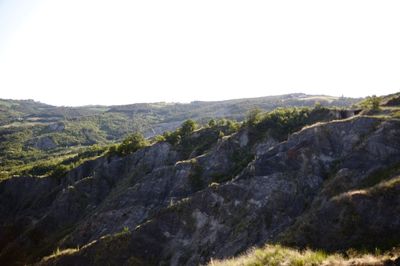 Scenic view of mountains against clear sky