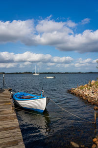 Fishing boat on the schlei river in schleswig holstein, germany.