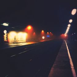 Empty road at night