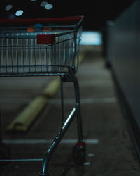 Close-up of empty seats in store