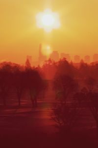 Sun shining through clouds