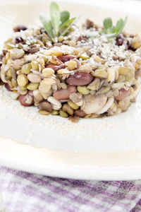 Close-up of meal served in plate