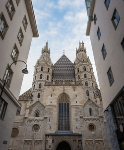 Low angle view of historic building against sky