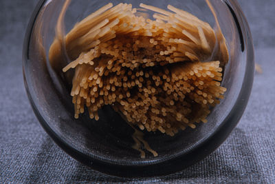 High angle view of breakfast in bowl on table