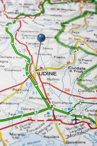 Road map of the city of udine italy