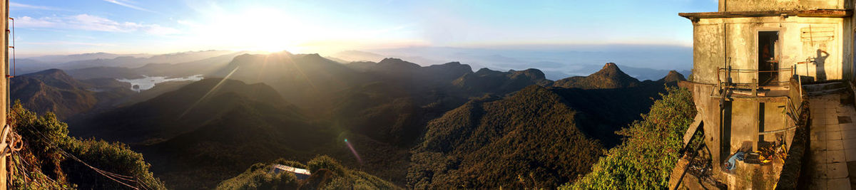 Panoramic view of mountains against sky