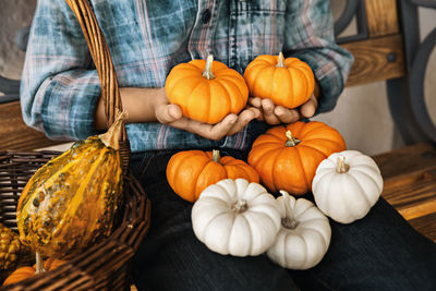 Full frame shot of pumpkins