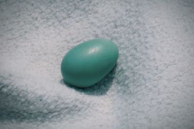 High angle view of green ball on table