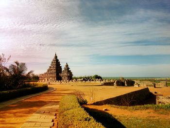 Ancient temple at mahabalipuram against sky