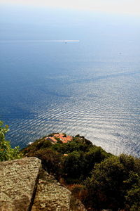 High angle view of sea against sky