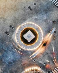 High angle view of machine part