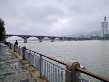 Bridge over river in city