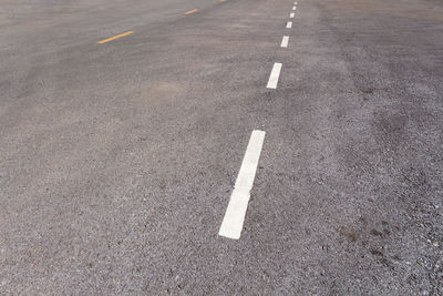 High angle view of markings on road