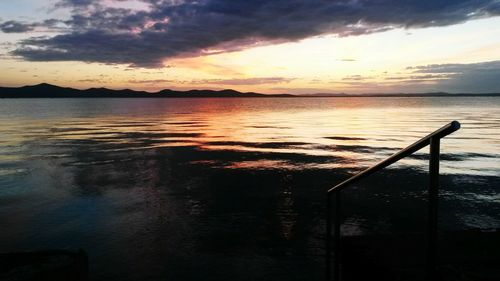 Scenic view of sea against dramatic sky