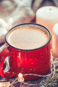 Close-up of coffee cup on table