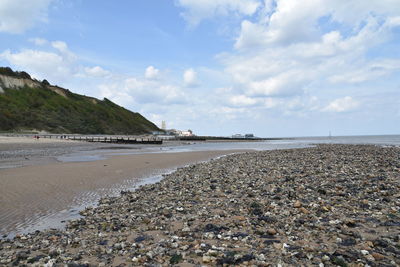 Scenic view of beach against sky