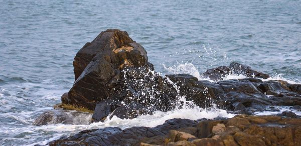 Water splashing in sea