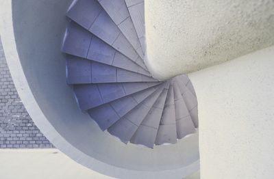 High angle view of spiral staircase