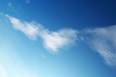 Low angle view of clouds in blue sky