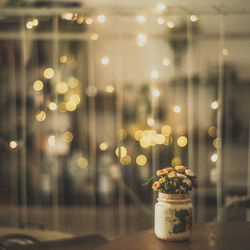 Close-up of wine glass on table