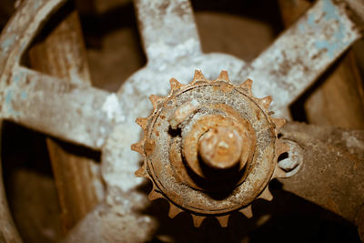 Close-up of rusty machine part