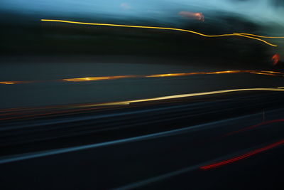 Light trails on road