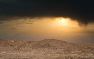 Scenic view of landscape against sky during sunset