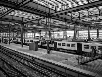 Train on railroad station platform