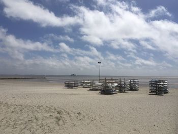Scenic view of beach against sky