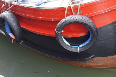 Close-up of boat in water