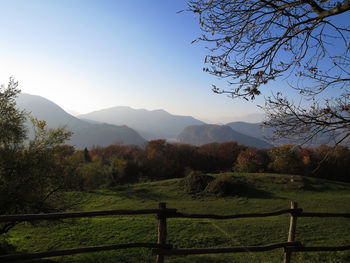 Landscape with mountains in background