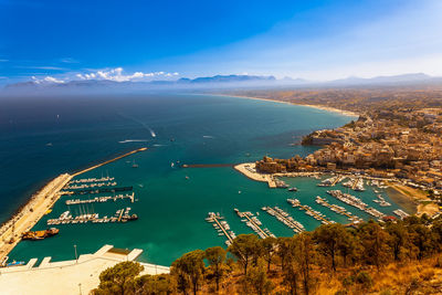 Landscape of a splendid sicilian seaside village with its charming little port