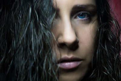 Close-up of portrait of young woman