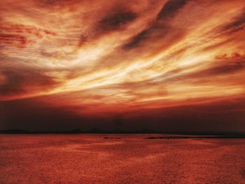 Dramatic sky over calm sea