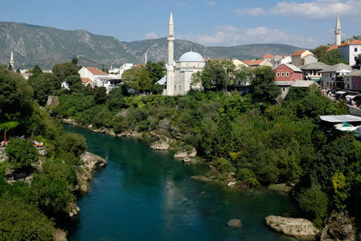 Koski mehmed pasha mosque overlooking river in mostar