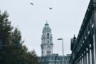 Low angle view of building against clear sky