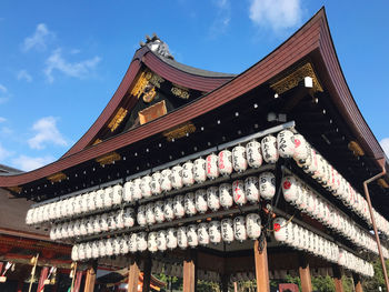 Low angle view of traditional building against sky