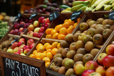 Fruits for sale at market stall