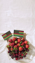 Close-up of strawberries on table