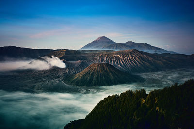 View of mountain against cloudy sky