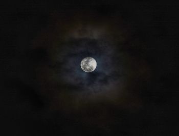 Low angle view of moon in sky