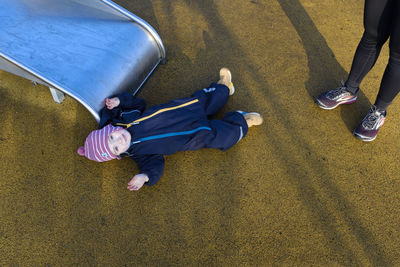 Low section of people on playground